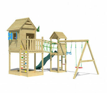 Jungle Retreat | Houten speeltoestel met dubbele schommel