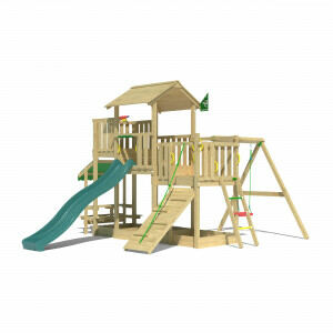 Jungle Habitat | Houten speeltoestel met schommel