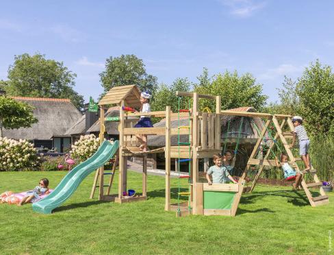 Jungle Voyager | Houten speeltoestel met schommels & klimnet