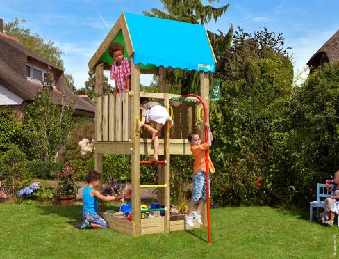 Jungle Home | Houten speeltoestel met brandweerpaal