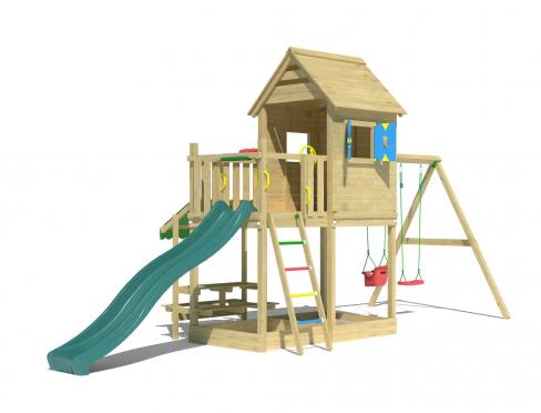 Jungle Cabana | Speelhuisje met dubbele schommel
