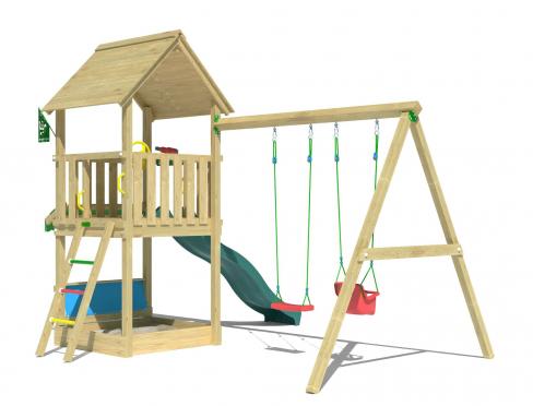 Jungle Suite | Houten speeltoestel met dubbele schommel